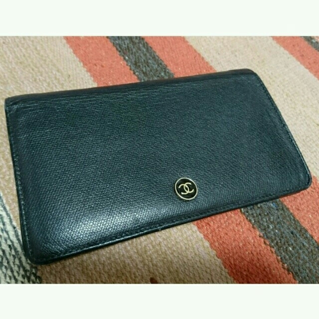 CHANEL/シャネル/ブラック/レザー/長財布/ウォレット enot.in.ua