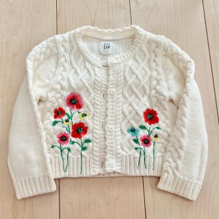 ベビーギャップ(babyGAP)のニットカーディガン  刺繍 GAP 80(カーディガン/ボレロ)