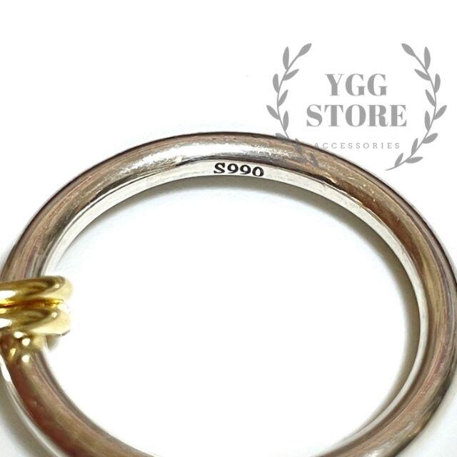 YGG★2連 リング 指輪 シルバー ゴールド 金×銀 二重 17号 メンズのアクセサリー(リング(指輪))の商品写真