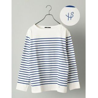 シップス(SHIPS)の【SHIPS】メンズ Mサイズ ワンポイント ボーダー ボートネック カットソー(Tシャツ/カットソー(七分/長袖))