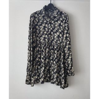 ザラ(ZARA)の最終SALE！新品未使用　ZARA チュニックワンピース　花柄(ひざ丈ワンピース)