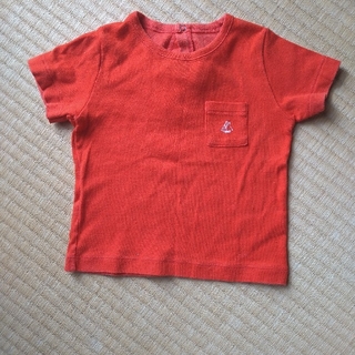 プチバトー(PETIT BATEAU)のTシャツ　赤　男女　プチバトー　80サイズ(Ｔシャツ)