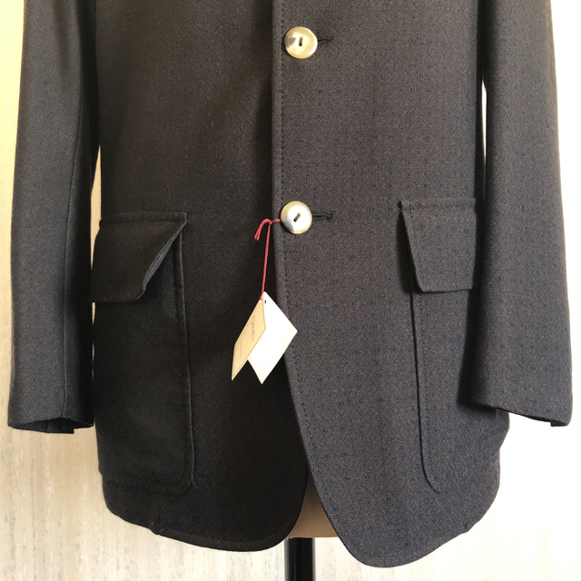 CAPPELLINIイタリア製ダークブラウンひし形柄テーラードジャケット メンズのジャケット/アウター(テーラードジャケット)の商品写真