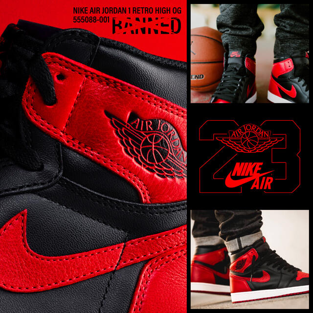 祝開店!大放出セール開催中 NIKE - NIKE AIR BANNEDセット OG HIGH RETRO JORDAN1 スニーカー