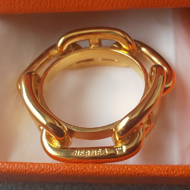 宅込 HERMES(エルメス)スカーフリング シェーヌダンクル 箱付き