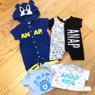 アナップキッズ(ANAP Kids)のANAP カバーオール　ロンパース肌着セット(カバーオール)