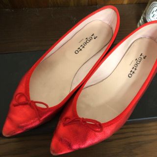 レペット(repetto)のレペット レザーポインテッド レッド 37(バレエシューズ)