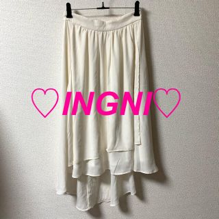 イング(INGNI)の♡INGNI♡ ホワイト　フレア　スカート(ロングスカート)