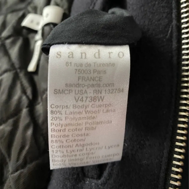 Sandro(サンドロ)のGamldll様ご専用☆ SANDRO PARIS ハーフコート M 黒  メンズのジャケット/アウター(ブルゾン)の商品写真