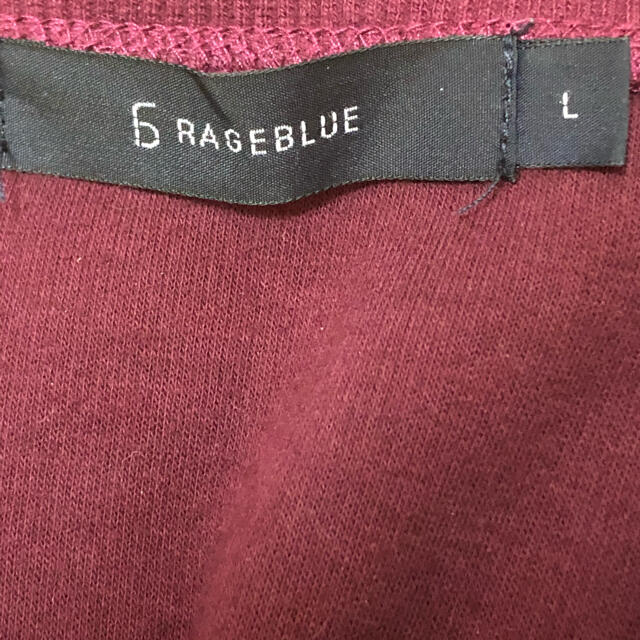 RAGEBLUE(レイジブルー)のレイジブルー　ベロア　ワインレッド　ロンT スウェット メンズのトップス(Tシャツ/カットソー(七分/長袖))の商品写真