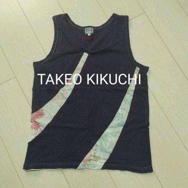 TAKEO KIKUCHI(タケオキクチ)のらい様専用　TAKEO KIKUCHI 　タンクトップ　紫×和柄切り返し メンズのトップス(Tシャツ/カットソー(半袖/袖なし))の商品写真