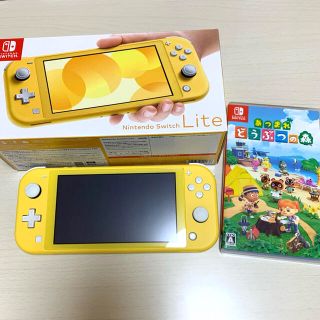 ニンテンドースイッチ(Nintendo Switch)のNintendo Switch Lite イエロー　あつまれどうぶつの森カセット(家庭用ゲーム機本体)