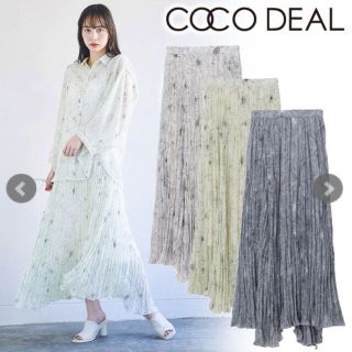 ココディール(COCO DEAL)のCOCODEAL ココディール/アートフラワープリントシフォンプリーツスカート(ロングスカート)