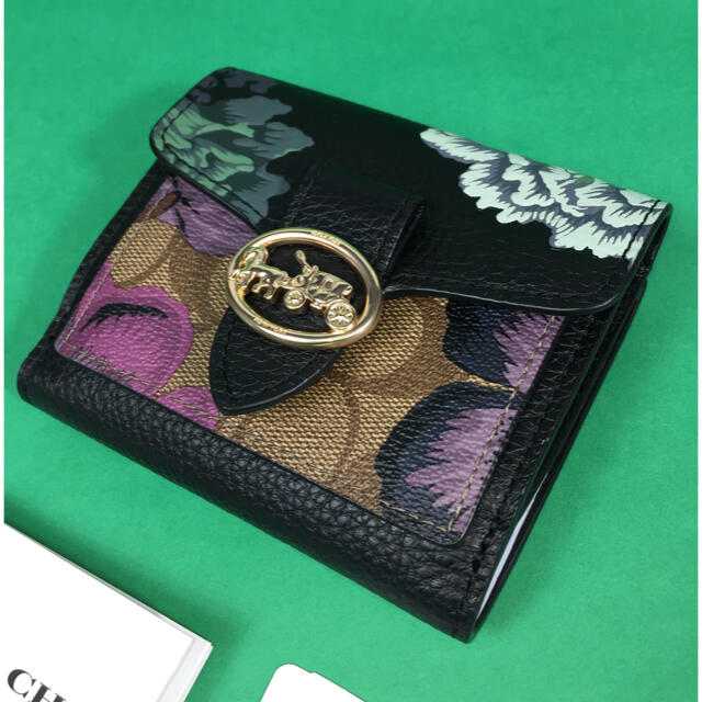 COACH(コーチ)のCOACH ジョージ シグネチャー カフェ・ファセット 二つ折り財布 新品 レディースのファッション小物(財布)の商品写真