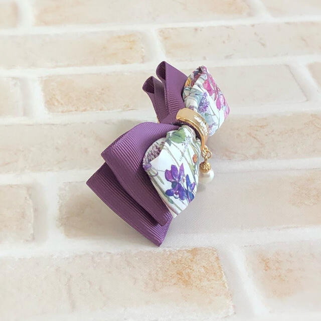 ☆新春福袋2024☆ *Liberty*トリプルリボンのバレッタ *パープル ☆新春福袋2024☆ *Liberty*トリプルリボンのバレッタ *パープル
