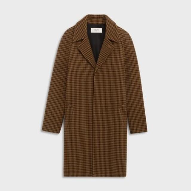 CELINE - celine セリーヌ 3ボタンウールマック コート / 千鳥格子 サイズ48