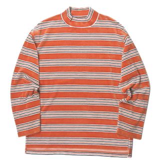 Name. ネーム 18AW 日本製 MULTISTRIPE VELOUR MOCK NECK L/S TEE マルチストライプ ベロアモックネックロングスリーブTシャツ NMCU-18AW-004 1 オレンジ 長袖 ボーダー トップス【中古】【Name.】(Tシャツ/カットソー(七分/長袖))