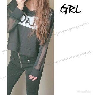 グレイル(GRL)のgrl 袖シフォン ショート丈 トップス(カットソー(長袖/七分))