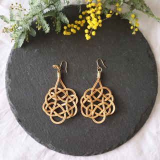 籐ラタン　ピアス　アクセサリー　#02(ピアス)