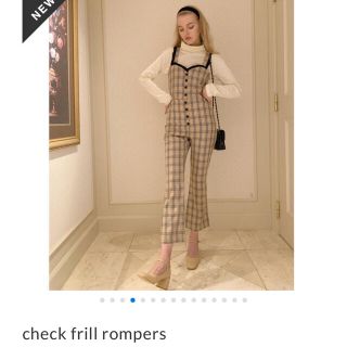 ハニーミーハニー(Honey mi Honey)のepine  check frill rompers‪‪❤︎‬(オールインワン)