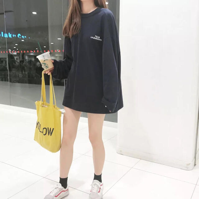 オーバーサイズ　ビッグTシャツ　ロンT ユニセックス　ビッグサイズ　韓国 レディースのトップス(Tシャツ(長袖/七分))の商品写真