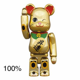 メディコムトイ(MEDICOM TOY)のBE@RBRICK 招き猫　昇運　弐　金メッキ 100%(フィギュア)