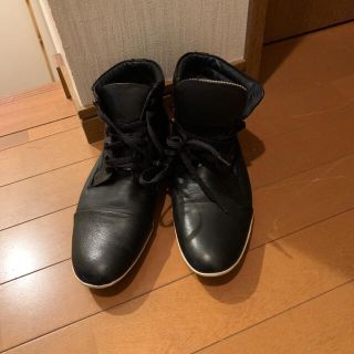 ZARA レザースニーカー　ブラック　ハイカット　26cm