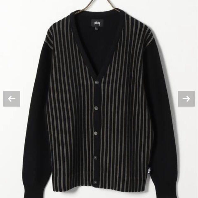 STUSSY STRIPE CARDIGAN BLACK Mサイズトップス