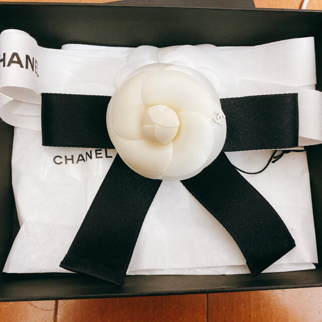 CHANEL シャネル　バレッタ　リボン　カメリア