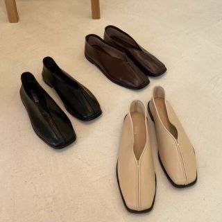 カスタネ(Kastane)のlawgy leather stitch shoes(バレエシューズ)