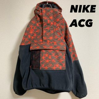 ナイキ(NIKE)のNIKE ACG ナイキ アノラックパーカー　ハーフジップ　バイカー　レッド(マウンテンパーカー)