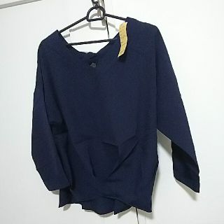 新品 春服 ネイビー バックタイ ブラウス(シャツ/ブラウス(長袖/七分))