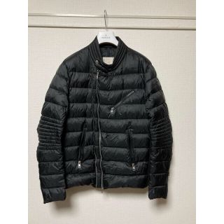 モンクレール(MONCLER)のモンクレール　ダウンジャケット　ライダース　レザータグ　黒　3 希少(ダウンジャケット)