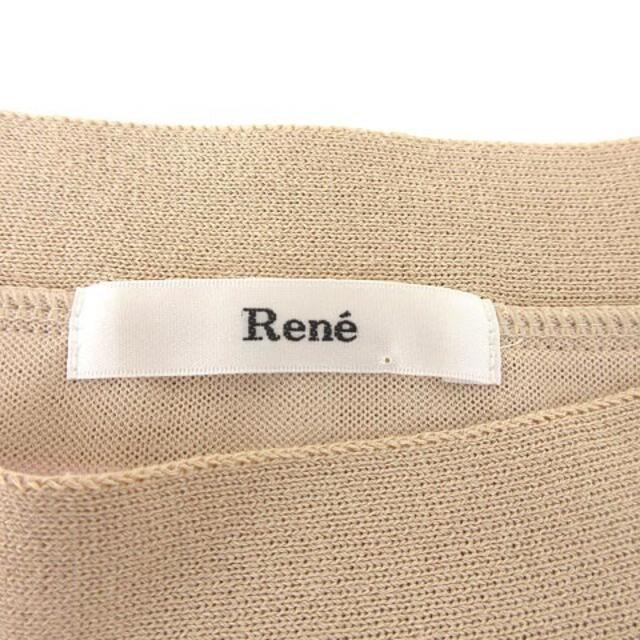 René(ルネ)のルネ Rene 美品 ニット ワンピース ひざ丈 ボーダー ブラウジング 半袖 レディースのワンピース(ひざ丈ワンピース)の商品写真