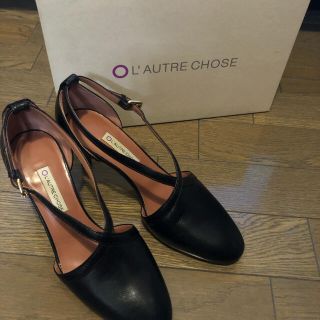 ロートレショーズ(L'AUTRE CHOSE)のL'AUTRE CHOSE レザーパンプス　黒　24cm(ハイヒール/パンプス)