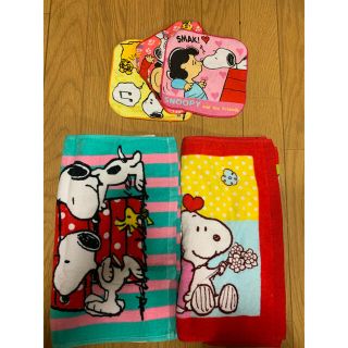 スヌーピー(SNOOPY)の新品 スヌーピー フェイスタオルセット(キャラクターグッズ)