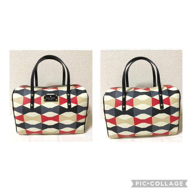 美品【Kate spade ケイトスペード】ボストンバッグ　リボン柄