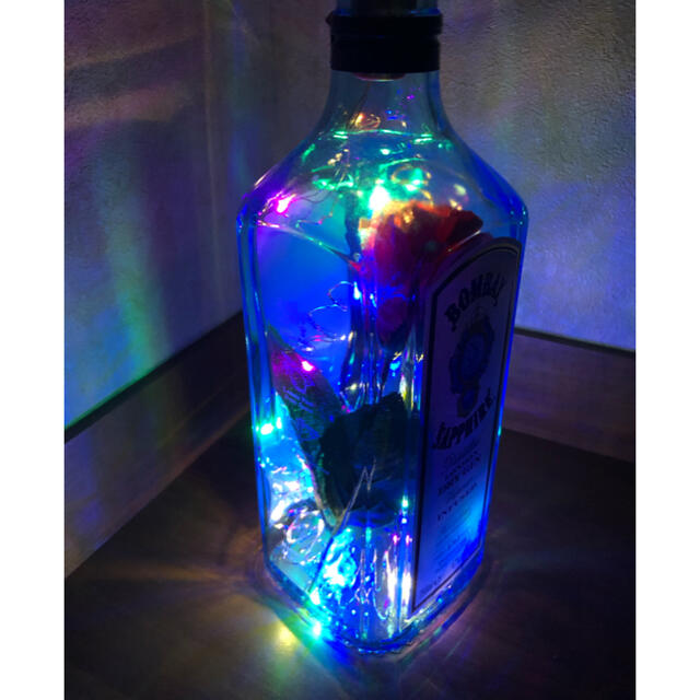 ボンベイサファイア ローズ LED マルチカラー　関節照明 ボトルライト