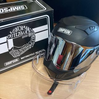 SIMSON システムヘルメット ミラーシールド装着Lサイズ美品 SIMSON システムヘルメット ミラーシールド装着Lサイズ美品
