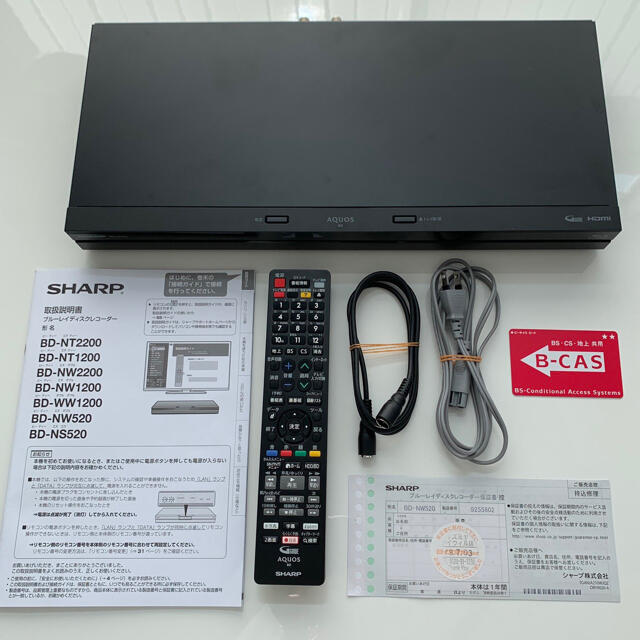 シャープアクオスブルーレイレコーダー BD-NW520 シャープアクオスブルーレイレコーダー BD-NW520