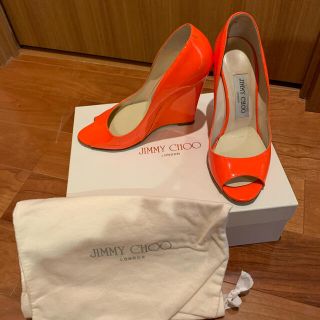 ジミーチュウ(JIMMY CHOO)の美品　ジミーチュウ　パンプス　ウェッジソール　ヒール　サンダル(ハイヒール/パンプス)