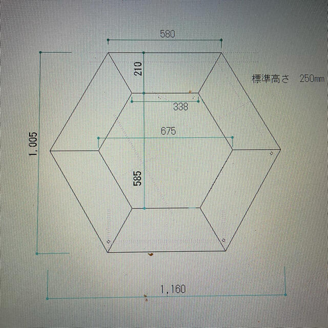 ヘキサゴンテーブル　クリア 3