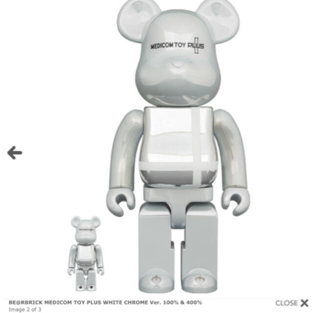 BE@RBRICK WHITE CHROME Ver. 100％ & 400％