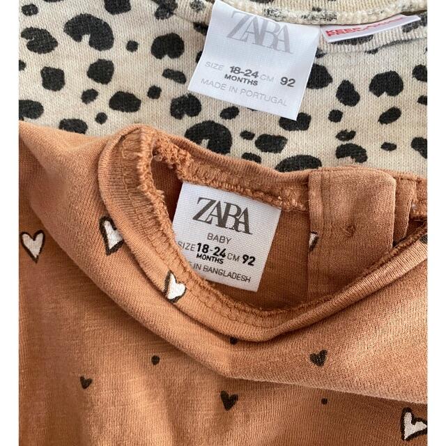 ZARA(ザラ)のZara トップス2枚　92cm キッズ/ベビー/マタニティのキッズ服女の子用(90cm~)(Tシャツ/カットソー)の商品写真