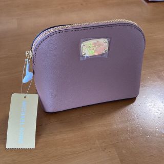 マイケルコース(Michael Kors)のMICHAEL KORS 新品　タグ付き　ポーチ　ピンク　本革(ポーチ)