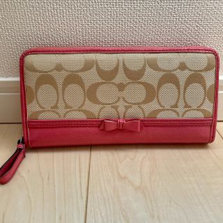 コーチ(COACH)のコーチcoach⭐︎長財布　ピンク　リボン(財布)