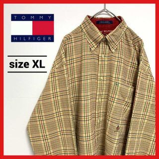 トミーヒルフィガー(TOMMY HILFIGER)の【希少】90s 古着 トミーヒルフィガー 旧ロゴ BDシャツ チェックシャツ(シャツ)