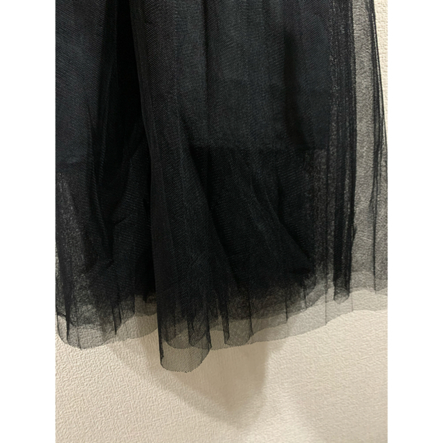 GU(ジーユー)のGU チュールプリーツロングスカート (Black) レディースのスカート(ひざ丈スカート)の商品写真