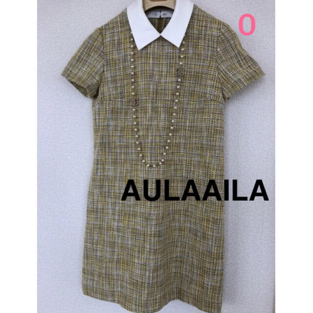 AULA AILA(アウラアイラ)のAULA AILA ツイード 襟つき ワンピース♡0 レディースのワンピース(ミニワンピース)の商品写真