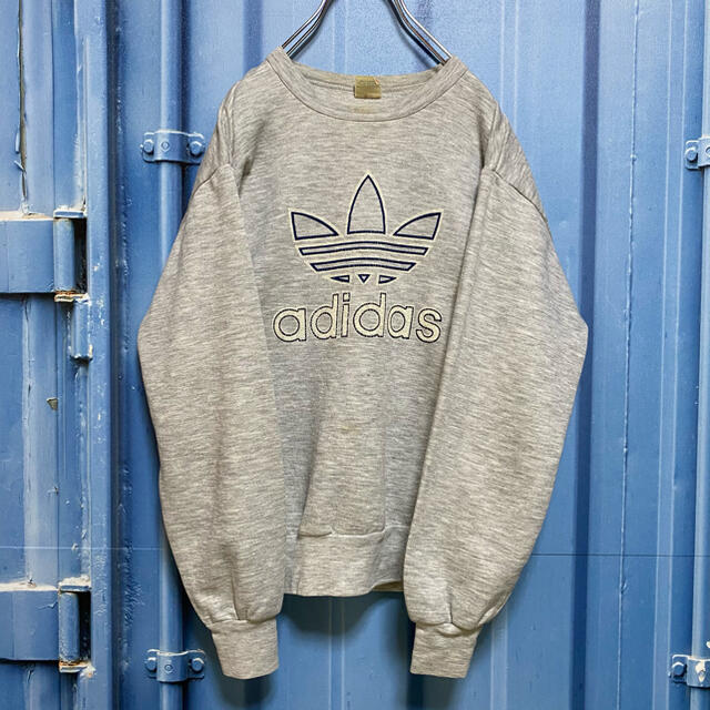 adidas(アディダス)の希少 カナダ製 adidas 80s デカロゴ ビッグロゴ スウェット 古着 レディースのトップス(トレーナー/スウェット)の商品写真